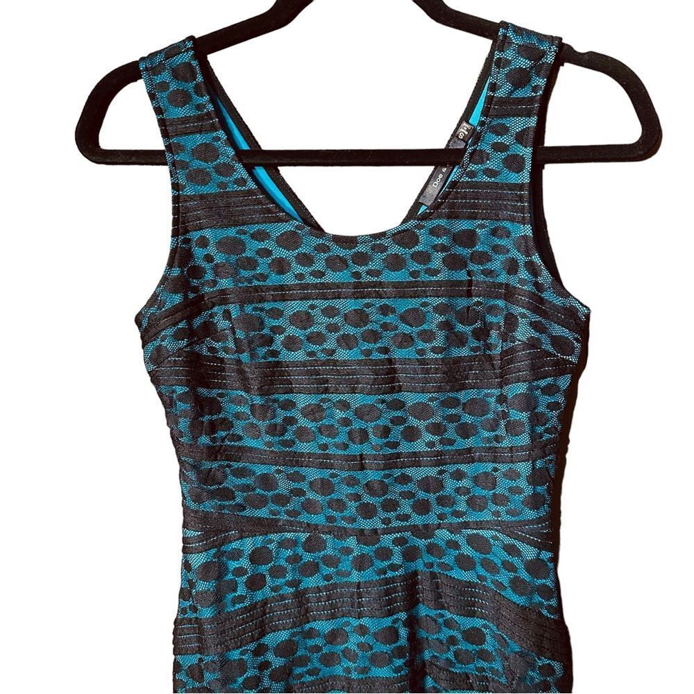 Doe & Rae Black Blue Lace Dress Sz S - Picture 5 of 9